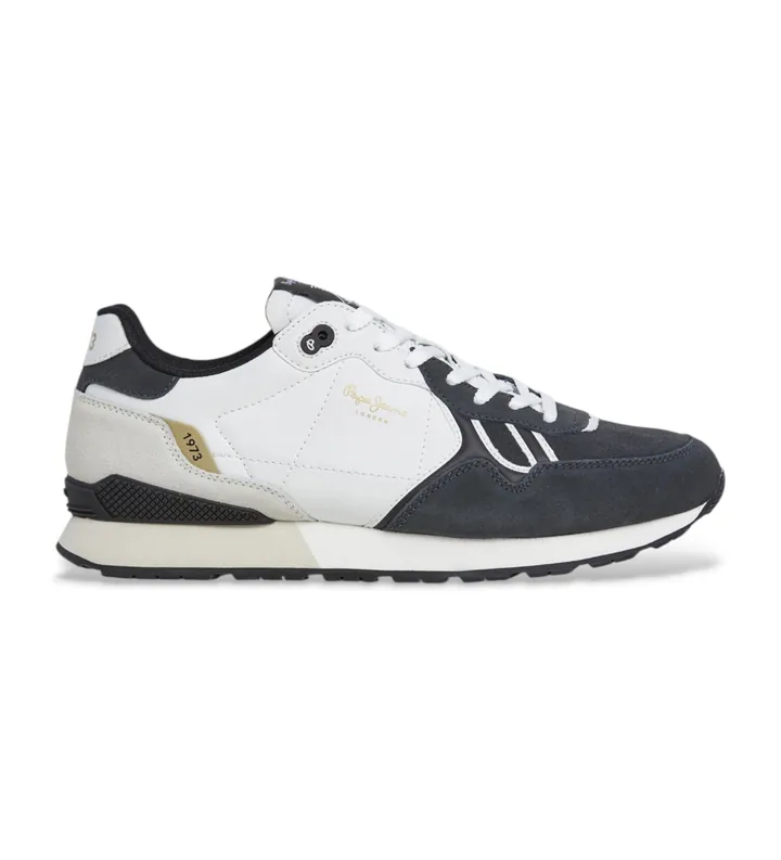 Pepe Jeans para hombre. PMS400003 Zapatillas Brit Half blanco (40), Plano, Cordones, Casual