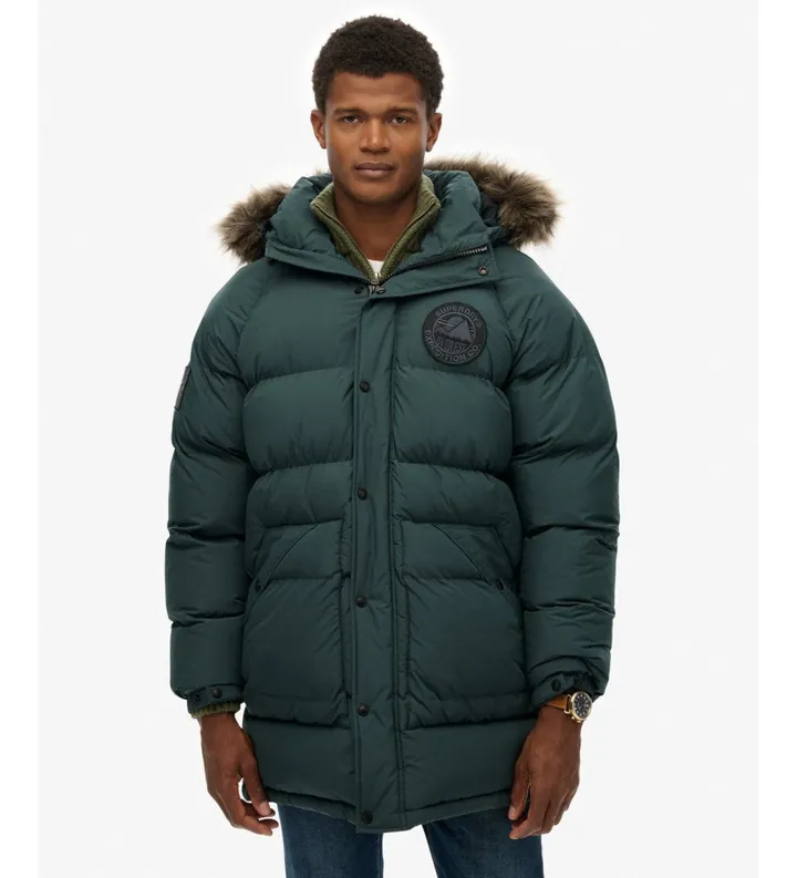 Superdry para hombre. M5012208A Parka Larga Everest Baffled verde (3XL), Casual, Poliéster