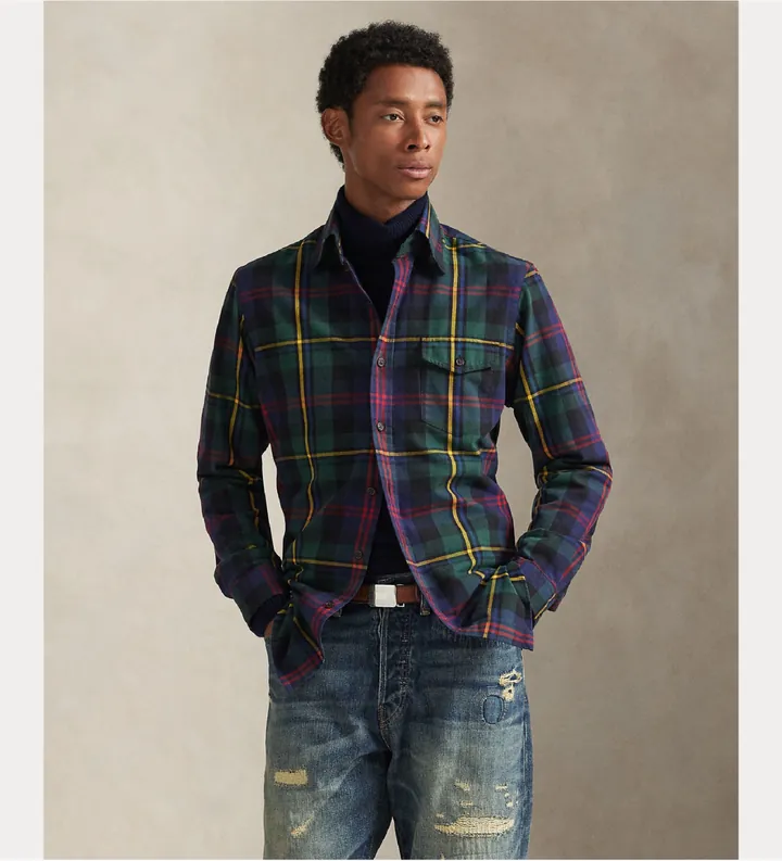Polo Ralph Lauren para hombre. 710981121001 Camisa Classic Fit Oxford multicolor (S), Casual, Algodón, Manga larga