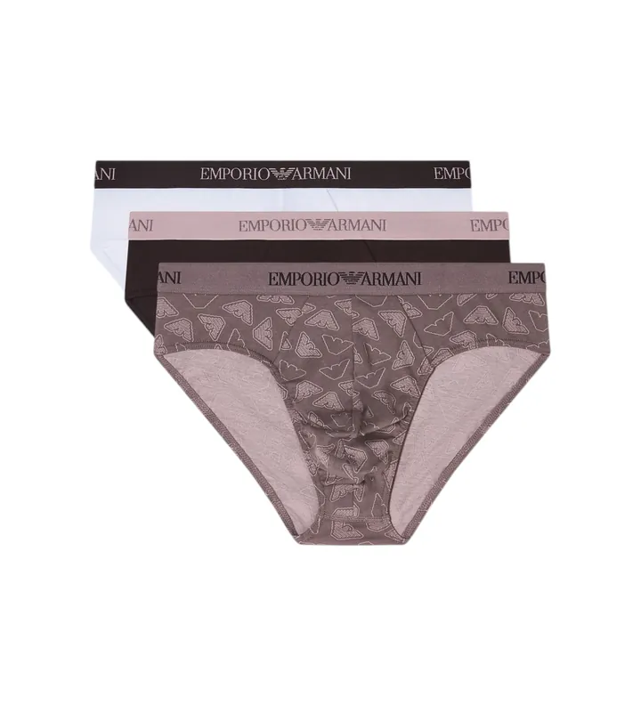 Emporio Armani para hombre. EM000256_AF20671 Set 3 Slips Day taupe, blanco (S), Homewear, Algodón
