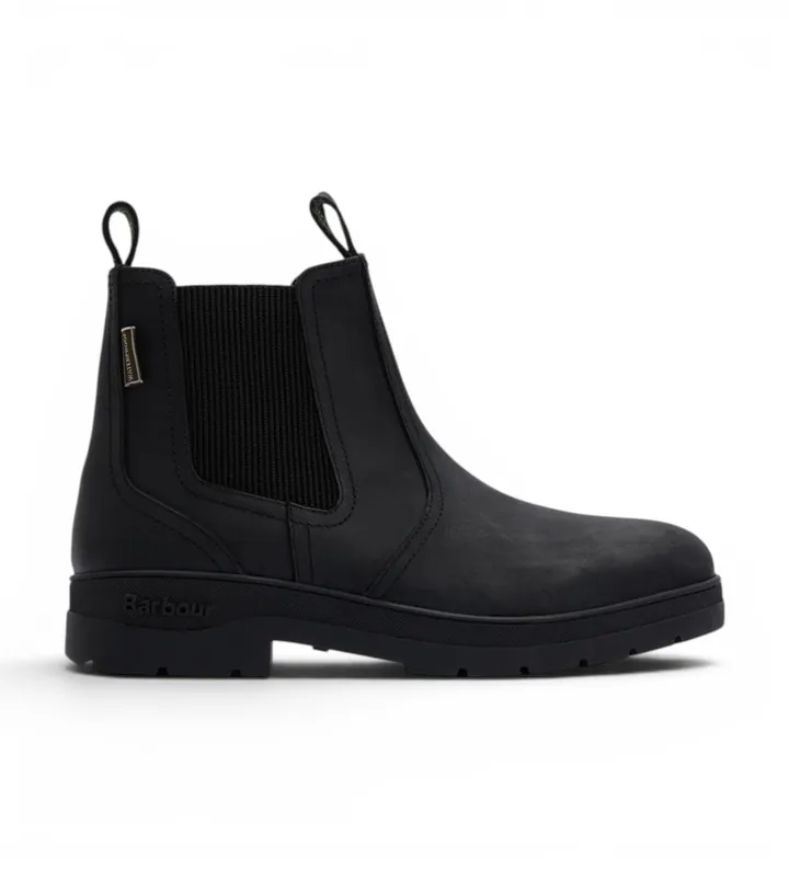 Barbour para hombre. MFO0817 Botines de piel Chelsea Turnbull negro (41), Plano, Ninguno, Casual