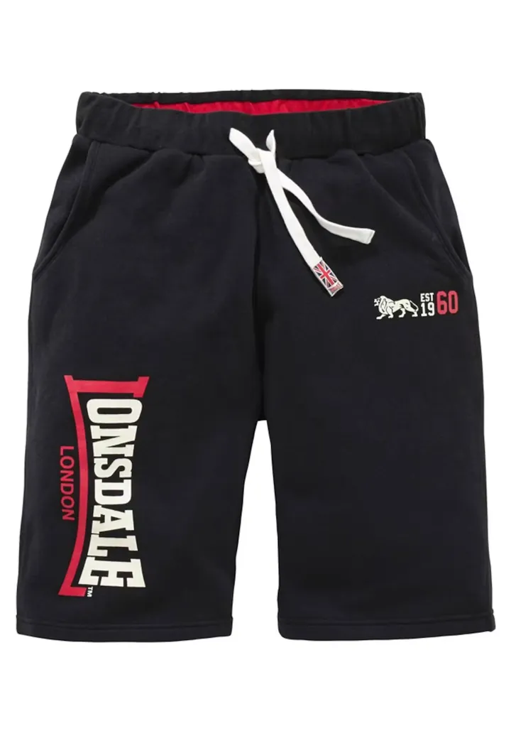 LONSDALE Pantalón crema / rojo / negro