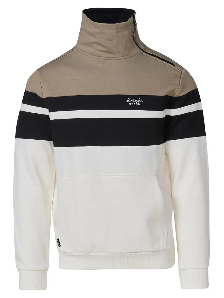 KOROSHI Jersey  greige / negro / offwhite