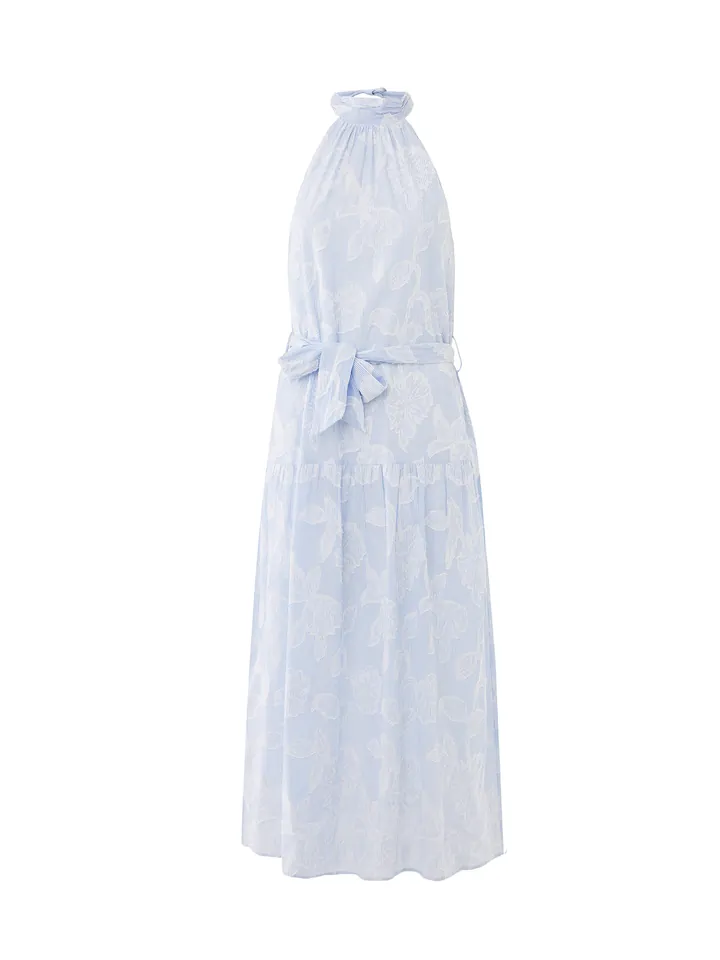 MEXX Vestido de verano azul claro / blanco