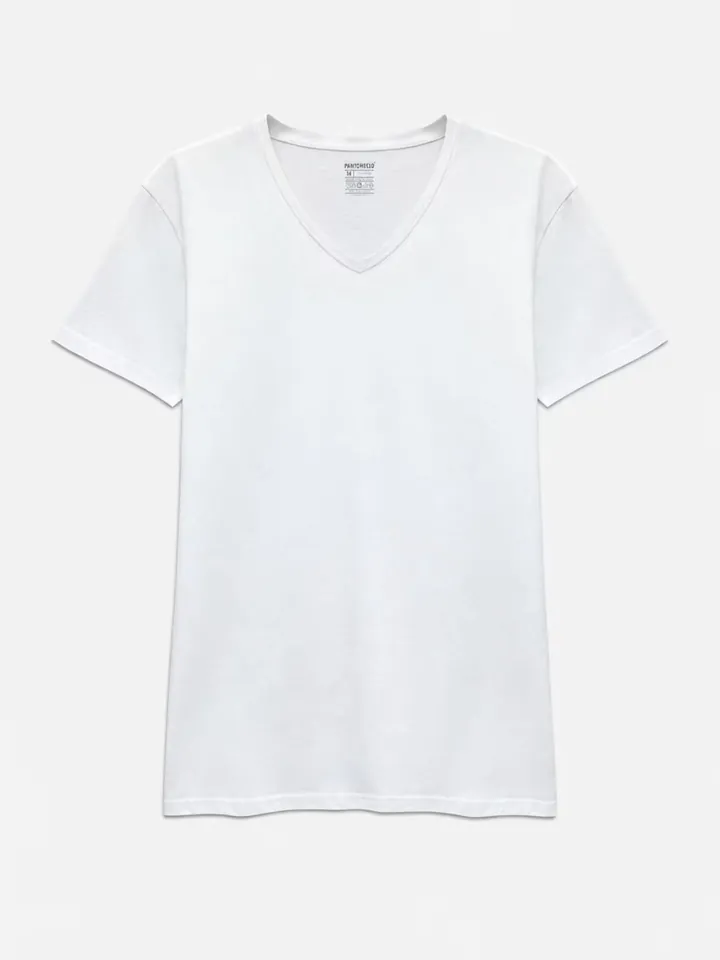 PANTONECLO Camiseta 'Pantoneclo Men’s V-Neck Short Sleeve T-Shirt' blanco
