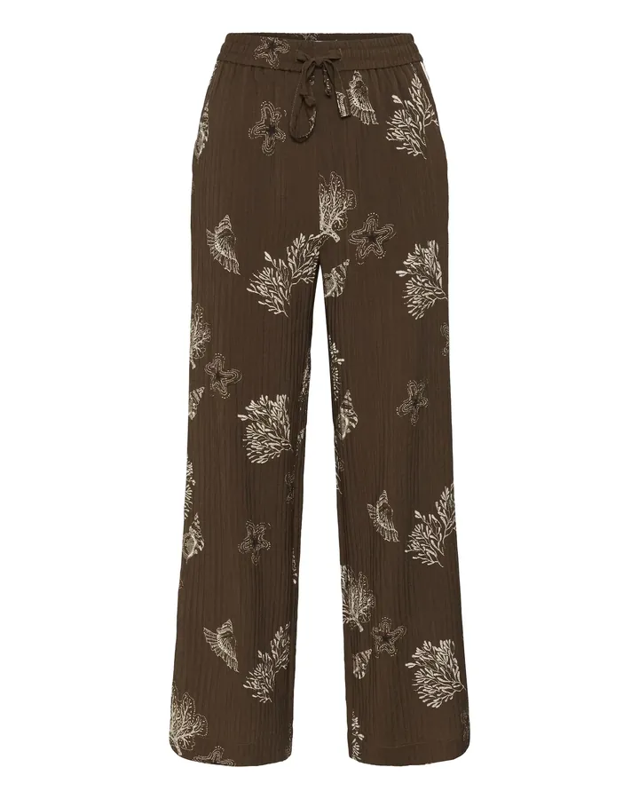 SAINT TROPEZ Pantalón 'RosashellSZ'  ecru / chocolate