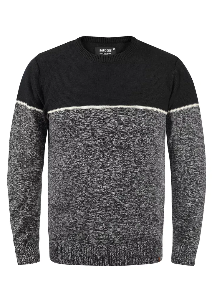INDICODE JEANS Jersey  negro / negro moteado / offwhite