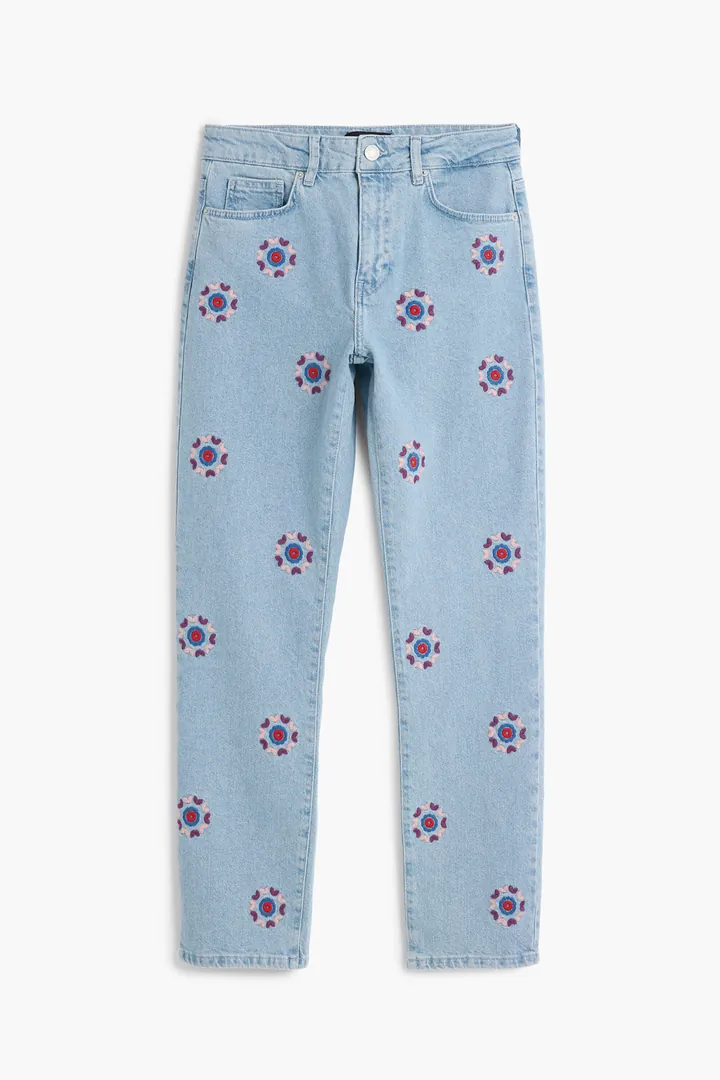 Desigual, Pantalón Vaquero Estampado, Algodon, Azul, 34