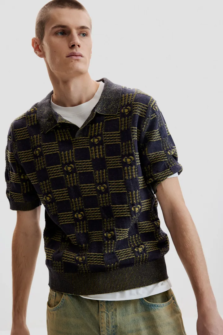 Desigual, Camiseta polo bicolor, Hombre, Algodon, Azul, L