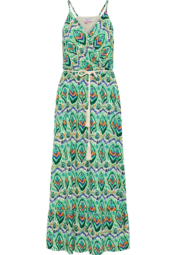 IZIA Vestido de verano  beige claro / azul / verde / rojo cereza