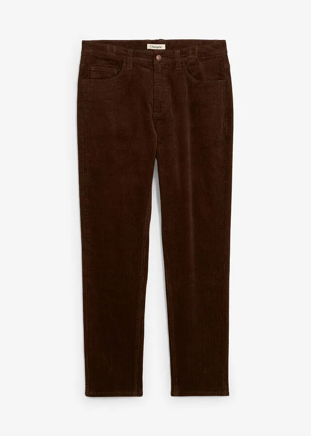 Pantalón de pana elástica con corte cómodo slim