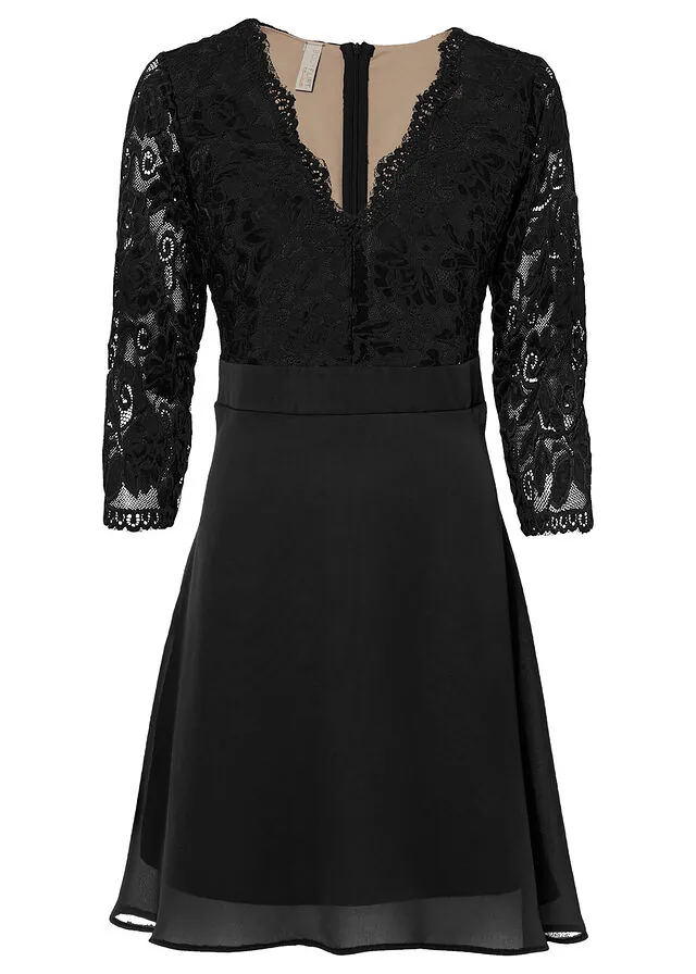 Vestido midi con encaje