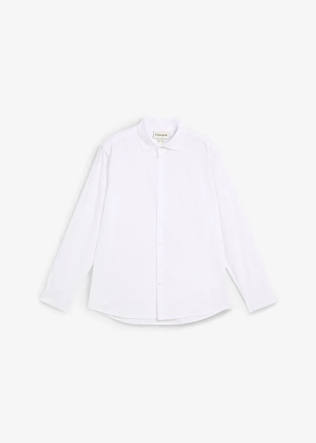 Camisa formal de algodón con corte regular, no requiere planchado