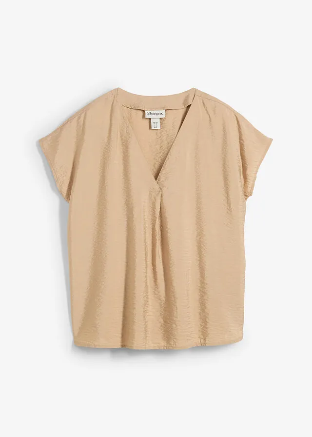 Blusa tipo túnica de mezcla de viscosa fluida