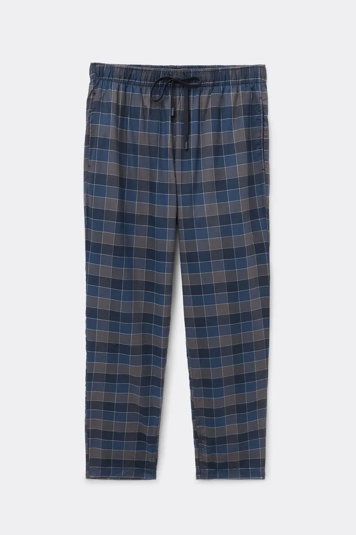 Intimissimi Pantalón Largo de Tela Estampado Cuadros Azul y Gris Hombre Azul Tamaño L