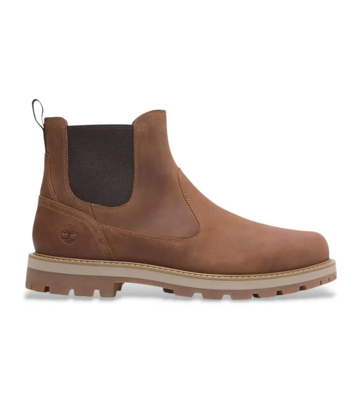 Timberland para hombre. TB0A6A4WEM61 Botines Chelsea de piel Britton Road marrón (40), Plano, Ninguno, Casual, Sostenible