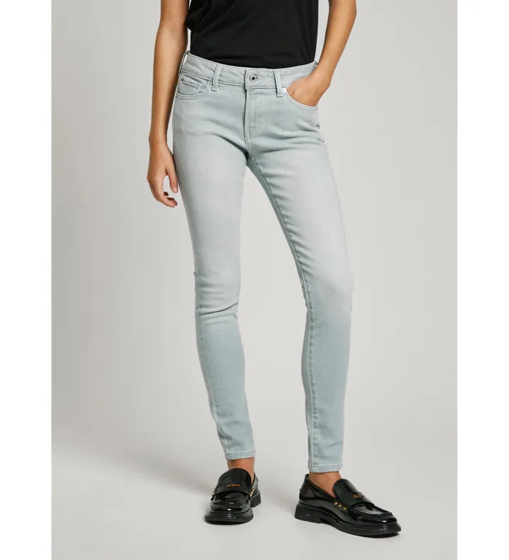 Pepe Jeans para mujer. PL204583UI7 Jeans en fit skinny Soho gris (27/32), Casual, Algodón, Denim
