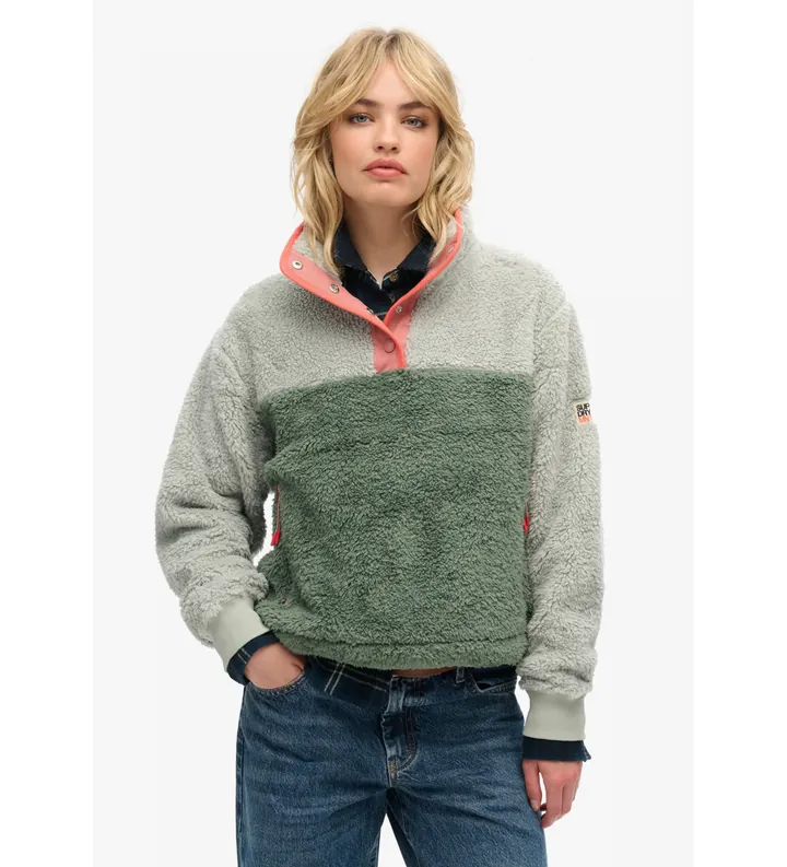 Superdry para mujer. W2012349A Polar supersuave Mash Up verde (L), Casual, Poliéster