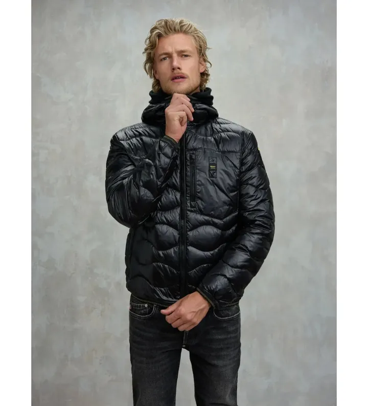 Blauer para hombre. 25WBLUC03074 Plumífero Ondulado Wave negro (XL), Casual, Poliéster
