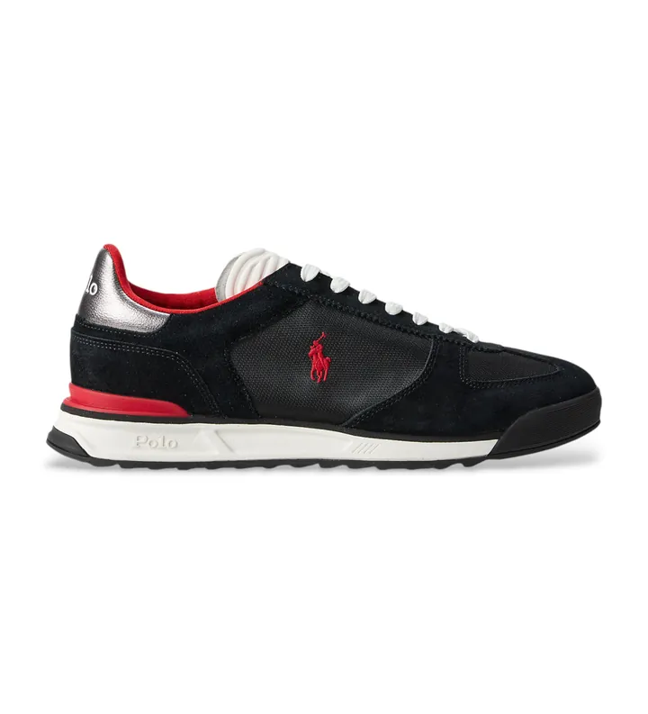 Polo Ralph Lauren para hombre. 809974040004 Zapatillas Varick de ante y oxford negro (40), Piel, Plano, Cordones, Casual