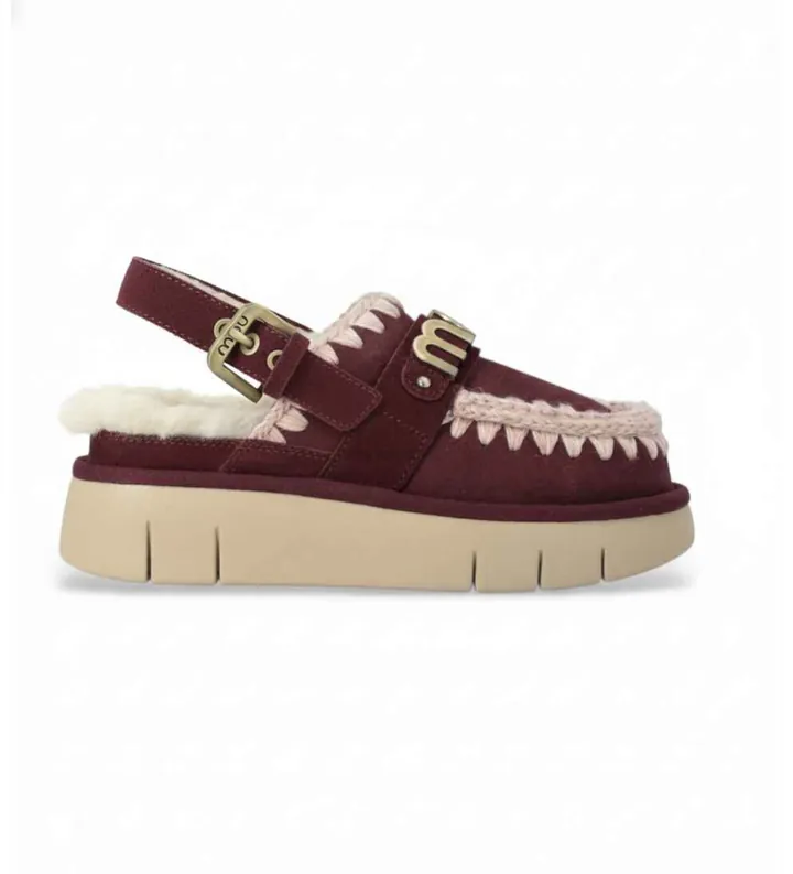 Mou para mujer. MU.FW531026A Zuecos de Piel Bounce granate (40), 3 a 5cm, Ninguno, Casual