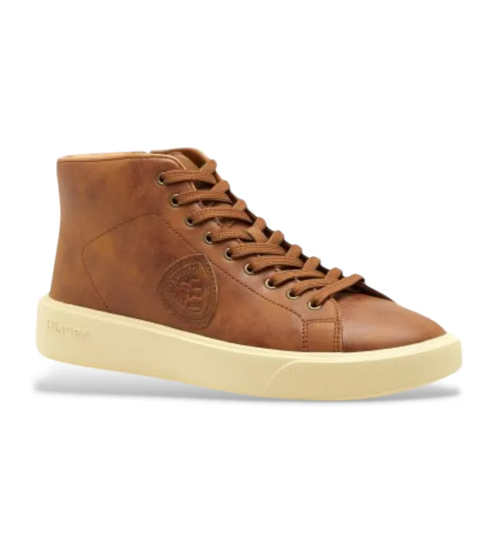 Blauer para hombre. F5BUCK08 Zapatillas de piel Buck marrón (45), Plano, Cordones, Casual
