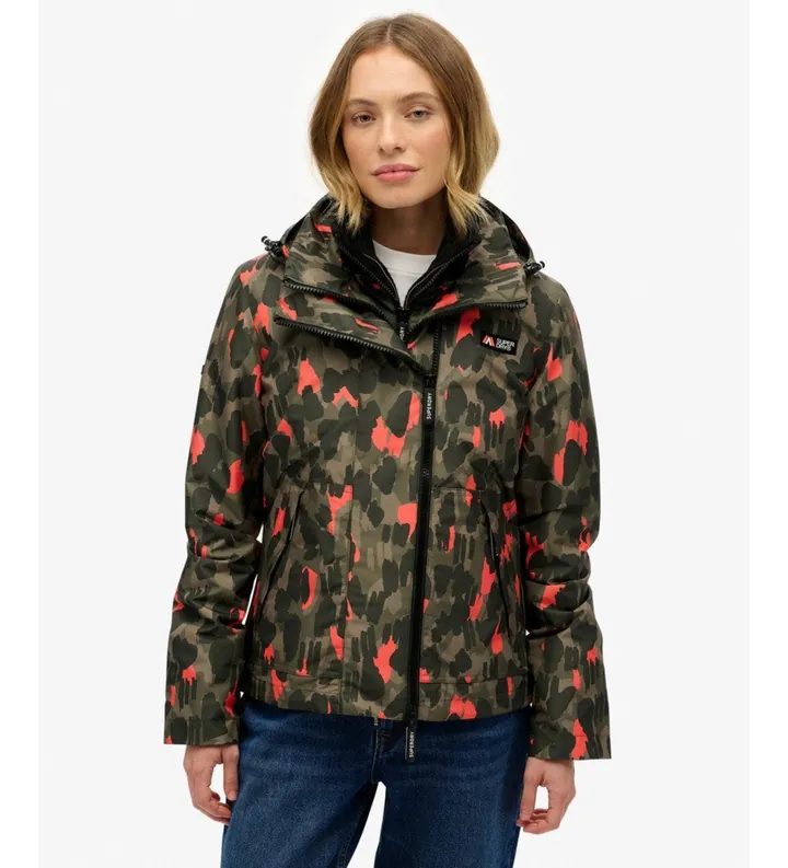 Superdry para mujer. W5011850A Chaqueta Windbreaker verde (L), Casual, Camuflaje, Poliéster