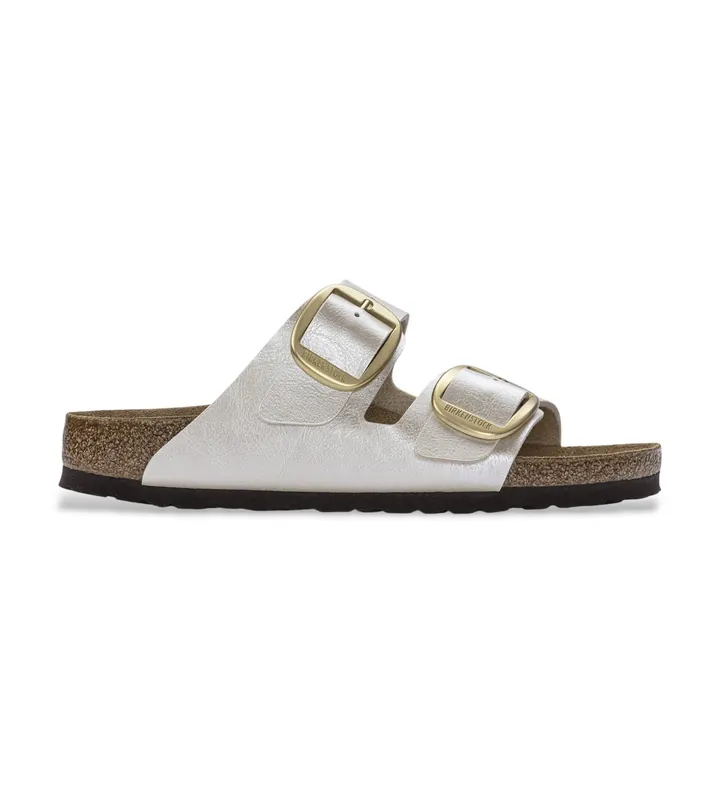 Birkenstock para mujer. 1020021 Sandalias Arizona Big Buckle blanco (Ajuste Estrecho) dorado perla (38), Plano, Ninguno, Casual
