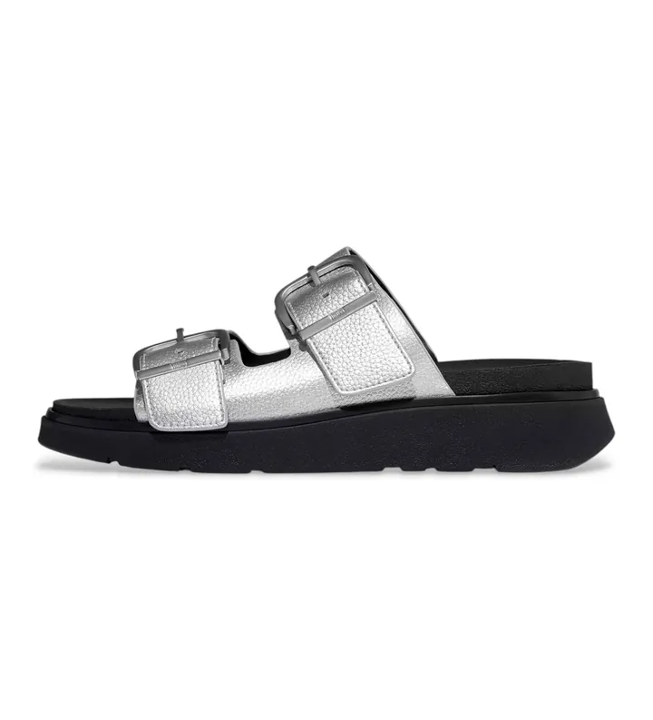 Fitflop para mujer. A2T-011 Sandalias Hebilla Gen-FF de piel plateado (36), Plata, 1 a 3cm, Ninguno, Casual