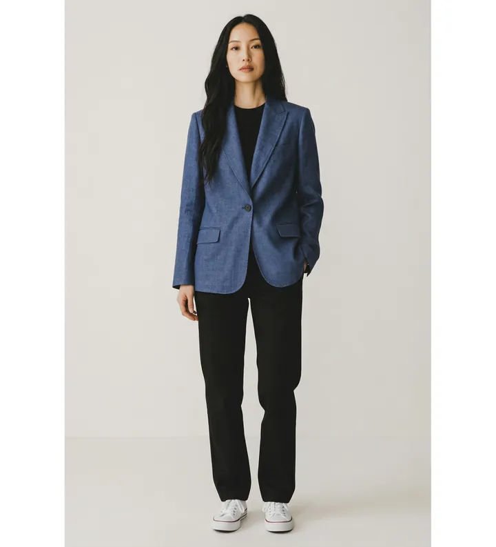 Weekend Max Mara para mujer. 2615041072600 Americana Nalut marino (38), Casual, Lino