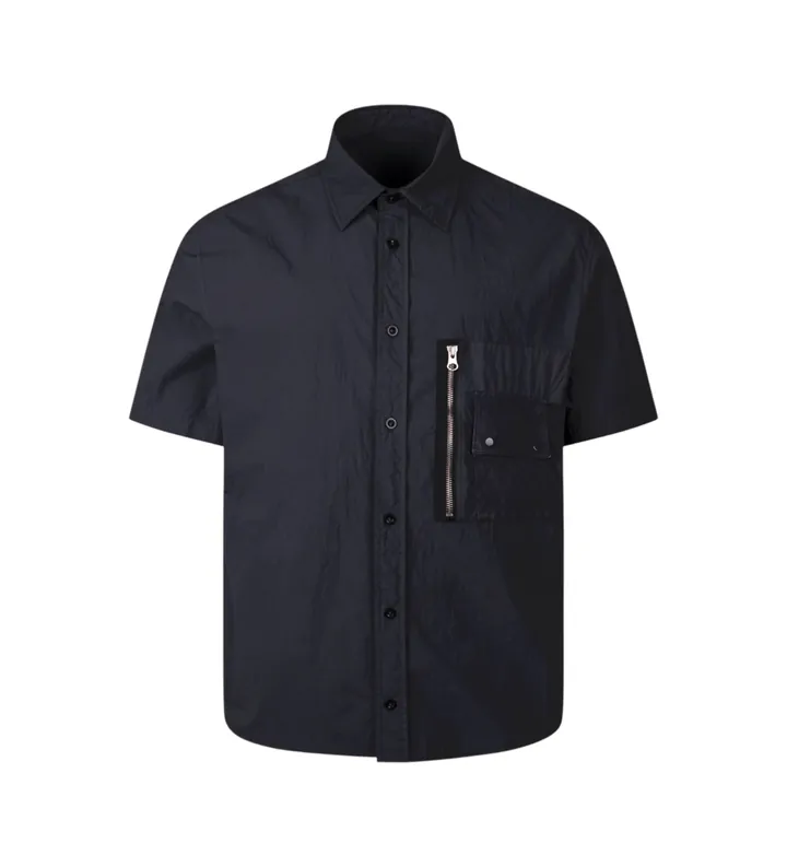 Ten c para hombre. 26CTCUS02006 Camisa Mid Layer azul (46), Casual, Poliamida, Manga corta
