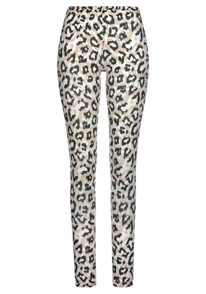 LASCANA Pantalón de pijama  beige claro / negro / blanco