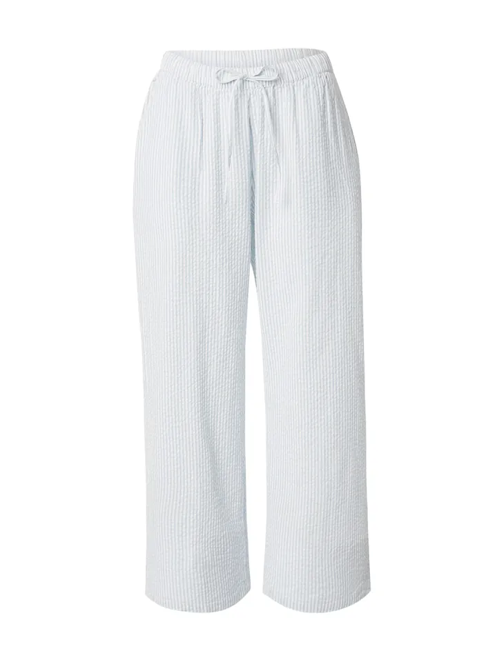Lindex Pantalón de pijama azul claro / blanco