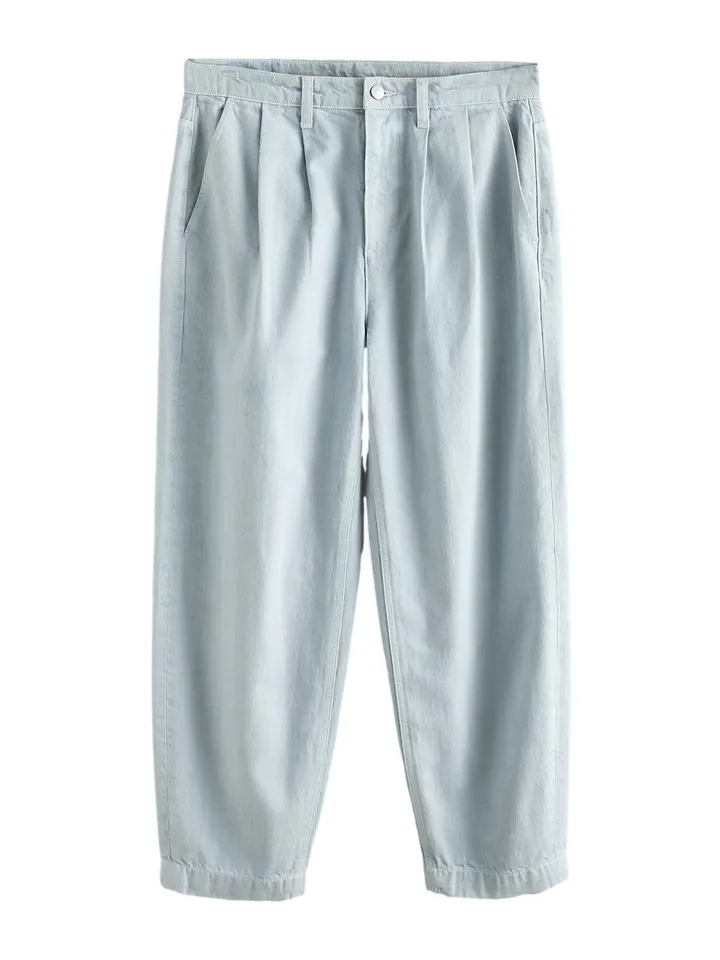 Next Pantalón vaquero plisado azul claro
