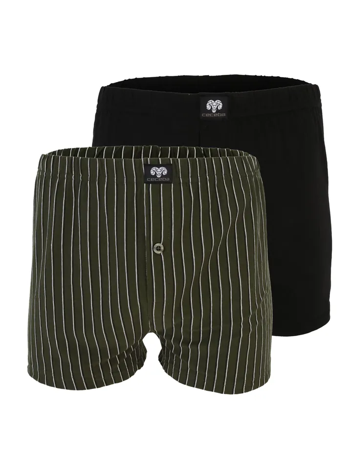 CECEBA Calzoncillo boxer verde oscuro / negro / blanco