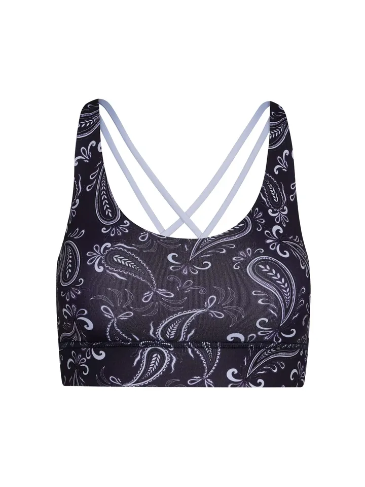 Hey Honey Sujetador deportivo 'Criss Cross'  azul moteado