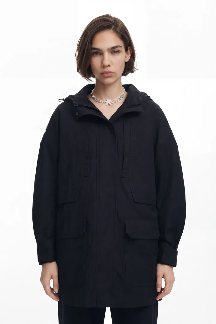 Desigual, Parka forro multibolsillo, Negro, L