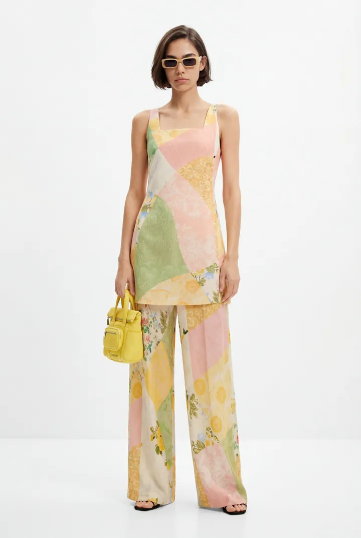 Desigual, Vestido corto flores, Poliester, L
