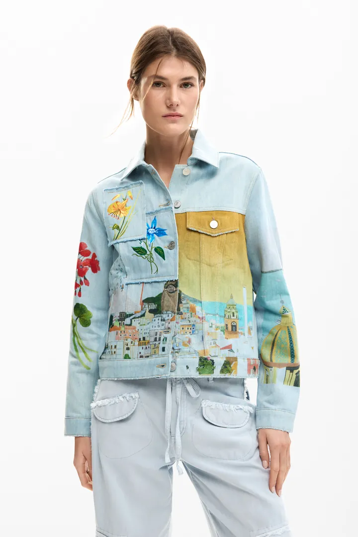 Desigual, Chaqueta vaquera Amalfi, Mujer, Algodon, Azul, XS