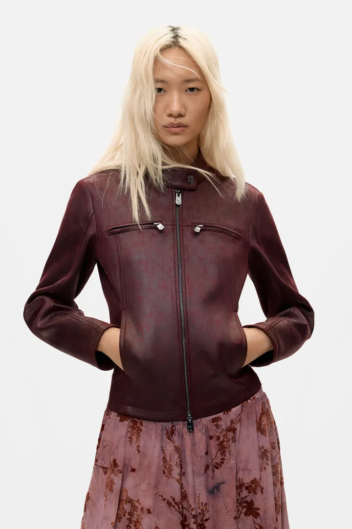 Desigual, Cazadora Efecto Piel, Mujer, Poliester, MarróN, L