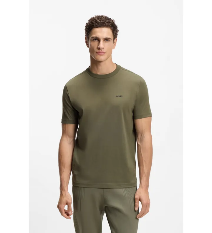 BOSS para hombre. 50506373 Camiseta Clean verde (L), Casual, Algodón, Manga corta