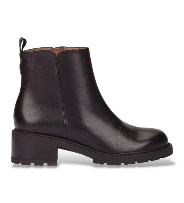 Wonders para mujer. D-1442 Botines de Piel Alice negro (36), 3 a 5cm, Cremallera, Casual