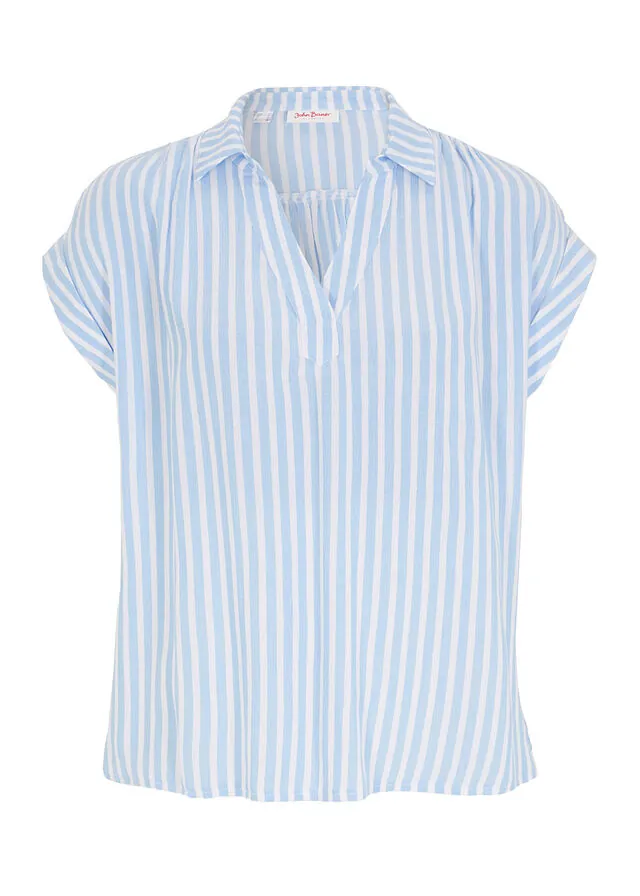Blusa de viscosa fluida con manga corta