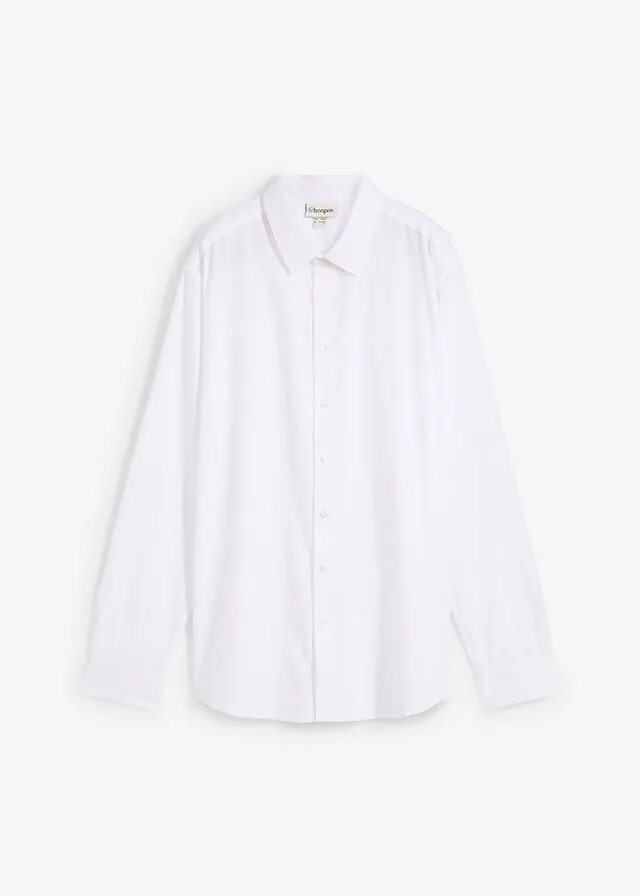 Camisa formal con corte regular, no requiere planchado