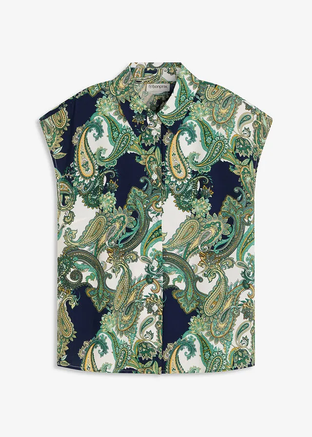 Blusa estampada de viscosa fluida