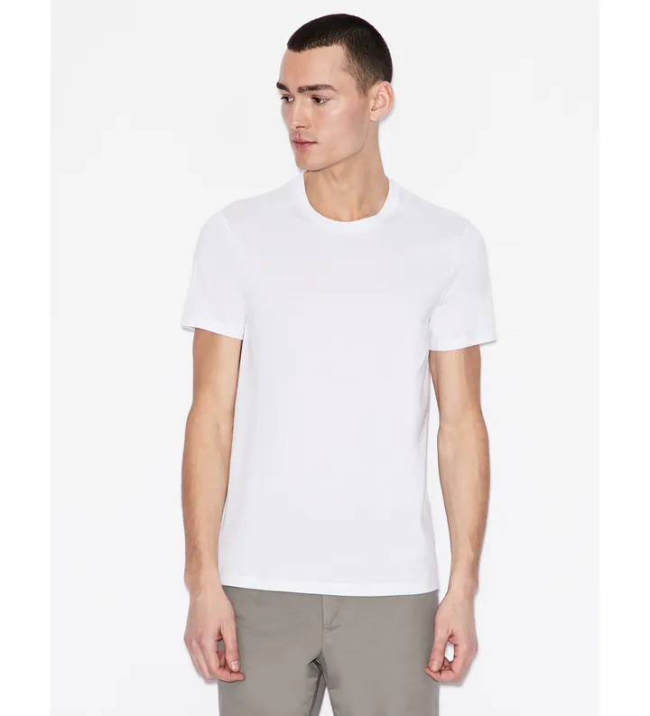 A|X Armani Exchange para hombre. 8NZT74ZJA5Z1100 Camiseta Básica blanco (L), Casual, Algodón, Manga corta