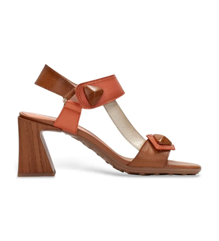 Hispanitas para mujer. CHV253958 Sandalias Miami coral (35), Piel, Marrón, 3 a 5cm, Velcro, Casual, Fiesta