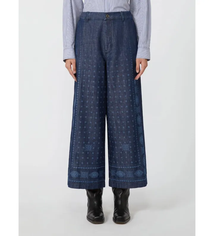 Weekend Max Mara para mujer. 2525186011600 Pantalón Micron marino (XL), Casual, Denim