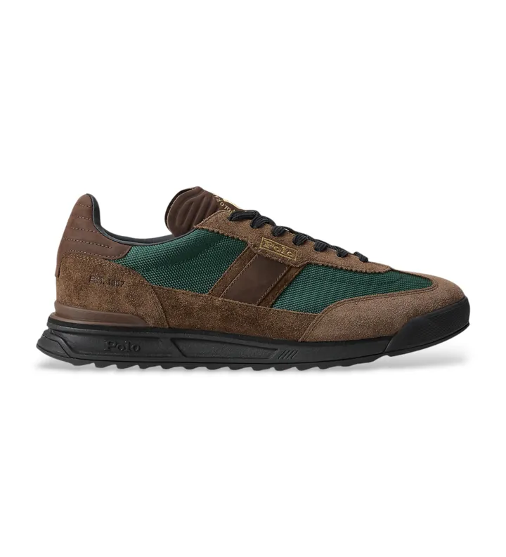 Polo Ralph Lauren para hombre. 809974046001 Zapatillas Varick de piel marrón (40), Plano, Cordones, Casual