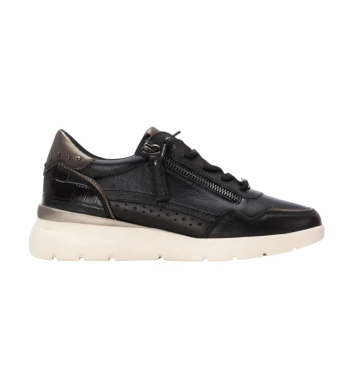 Carmela para mujer. 16243001-NEGRO Zapatillas de Piel 162430 negro (36), 3 a 5cm, Cremallera, Casual